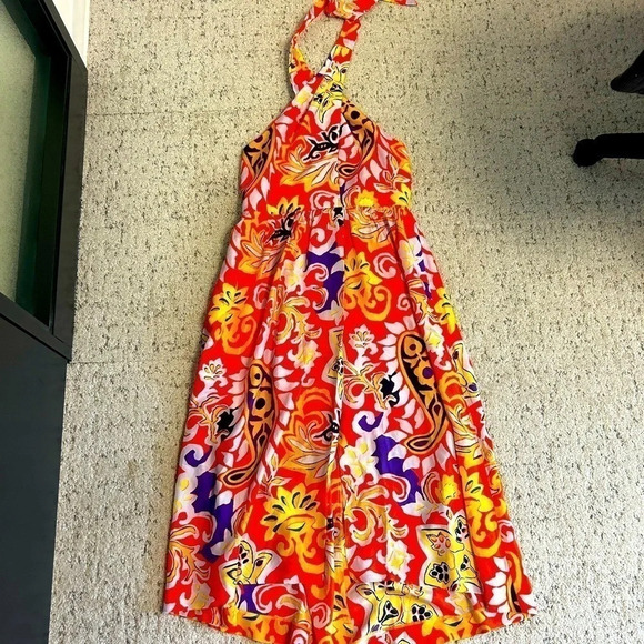 Beautiful J.Crew 100 % silk maxi sarong dress in bold floral  size 12 - Picture 2 of 12